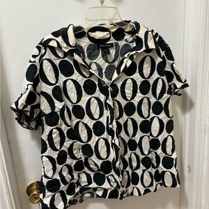 Black and white button up shirt